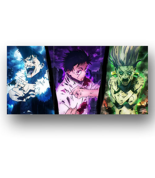 Cursed Energy Trio | Jujutsu Kaisen | 3 Panel Wall Art
