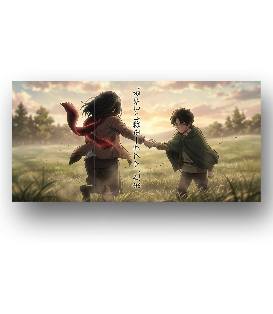Eren Mikasa | Attack on Titan | 3 Panel Wall Art