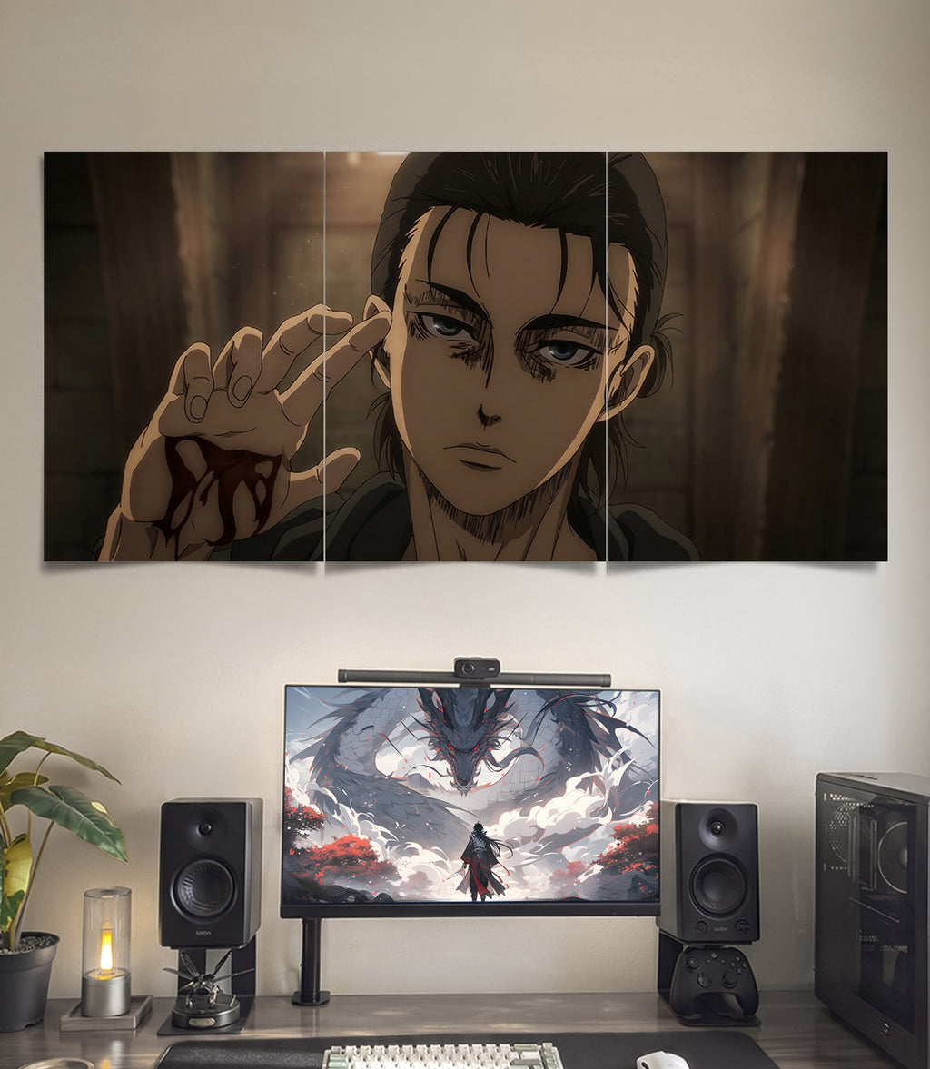 Eren Yeager | Attack On Titan | 3 Panel Wall Art