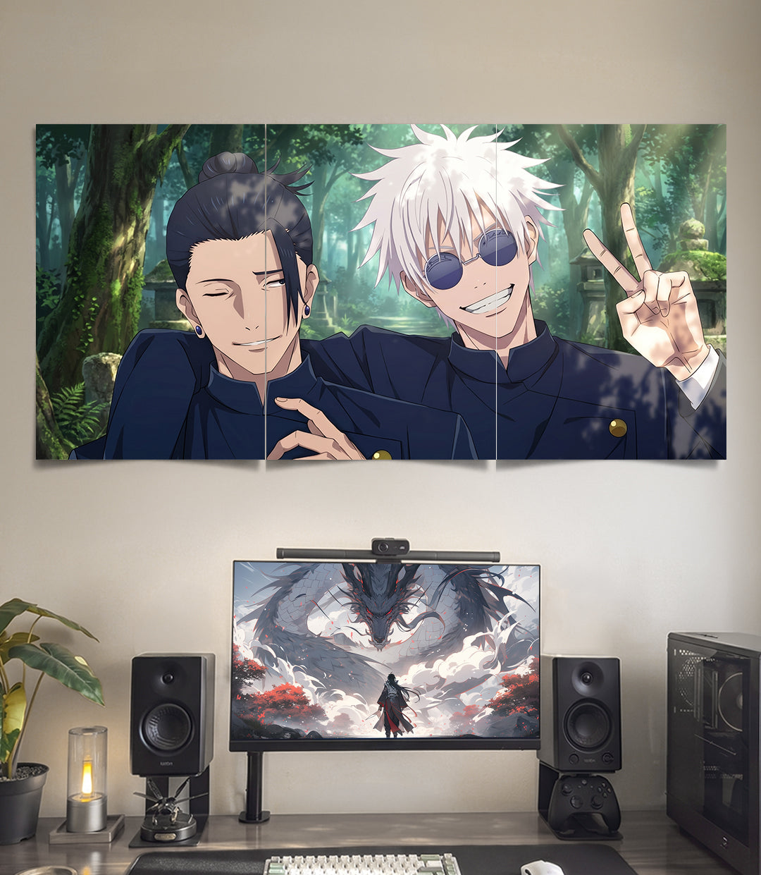 Gojo Geto Duo | Jujutsu Kaisen | 3 Panel Wall Art