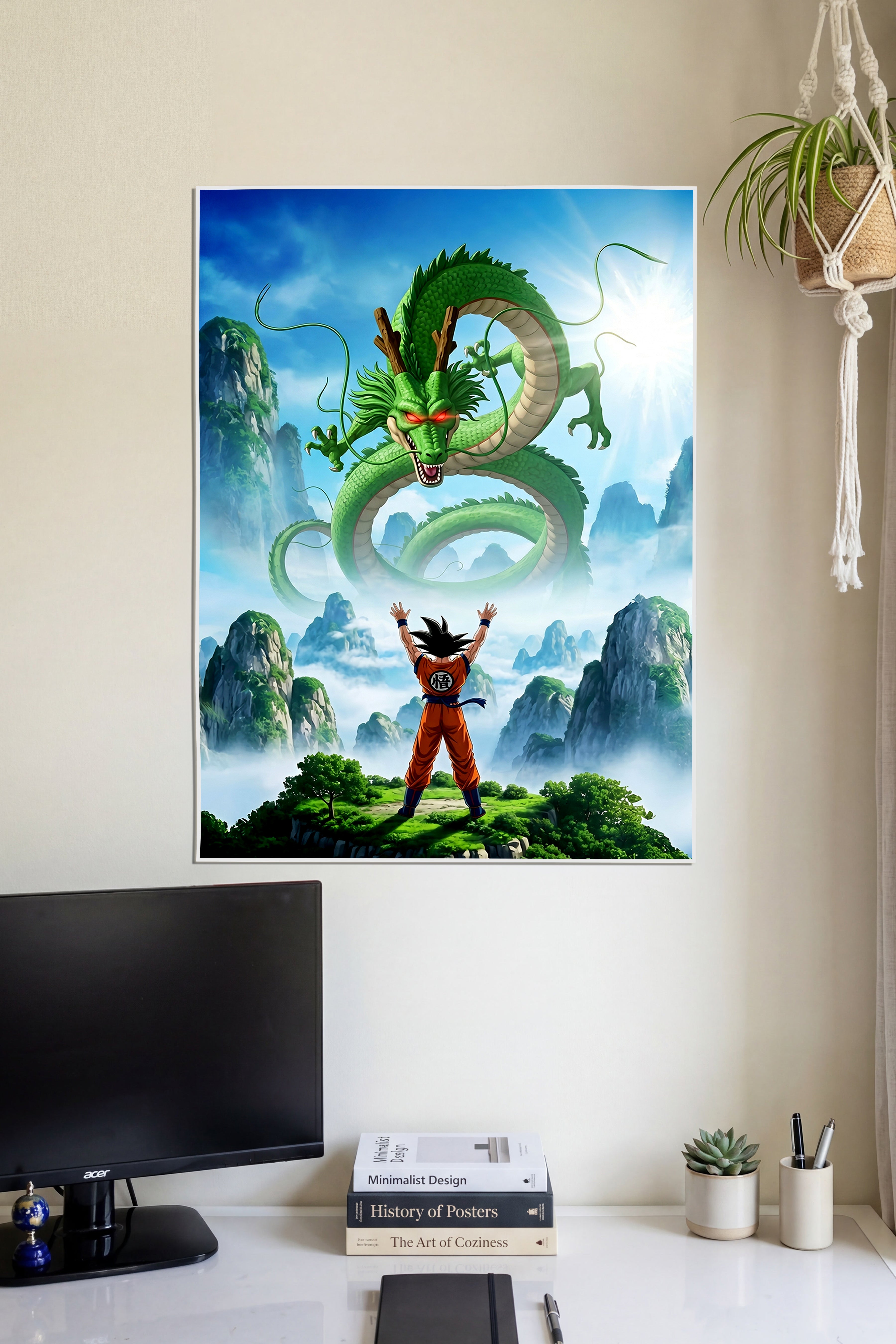 Goku Shenron Divine Summon | Anime Wall Art