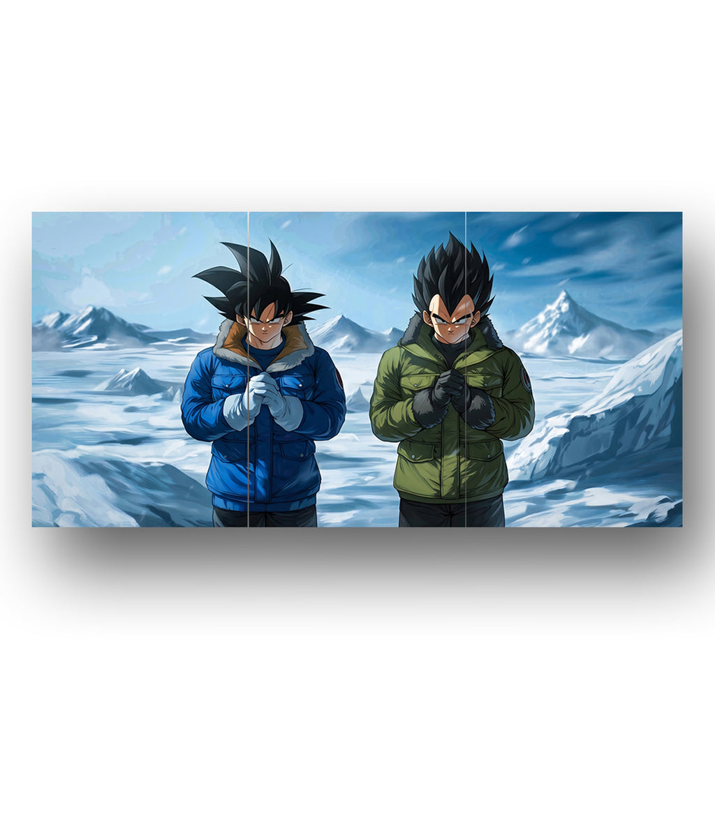 Goku Vegeta Winter Arc | Dragon Ball | 3 Panel Wall Art