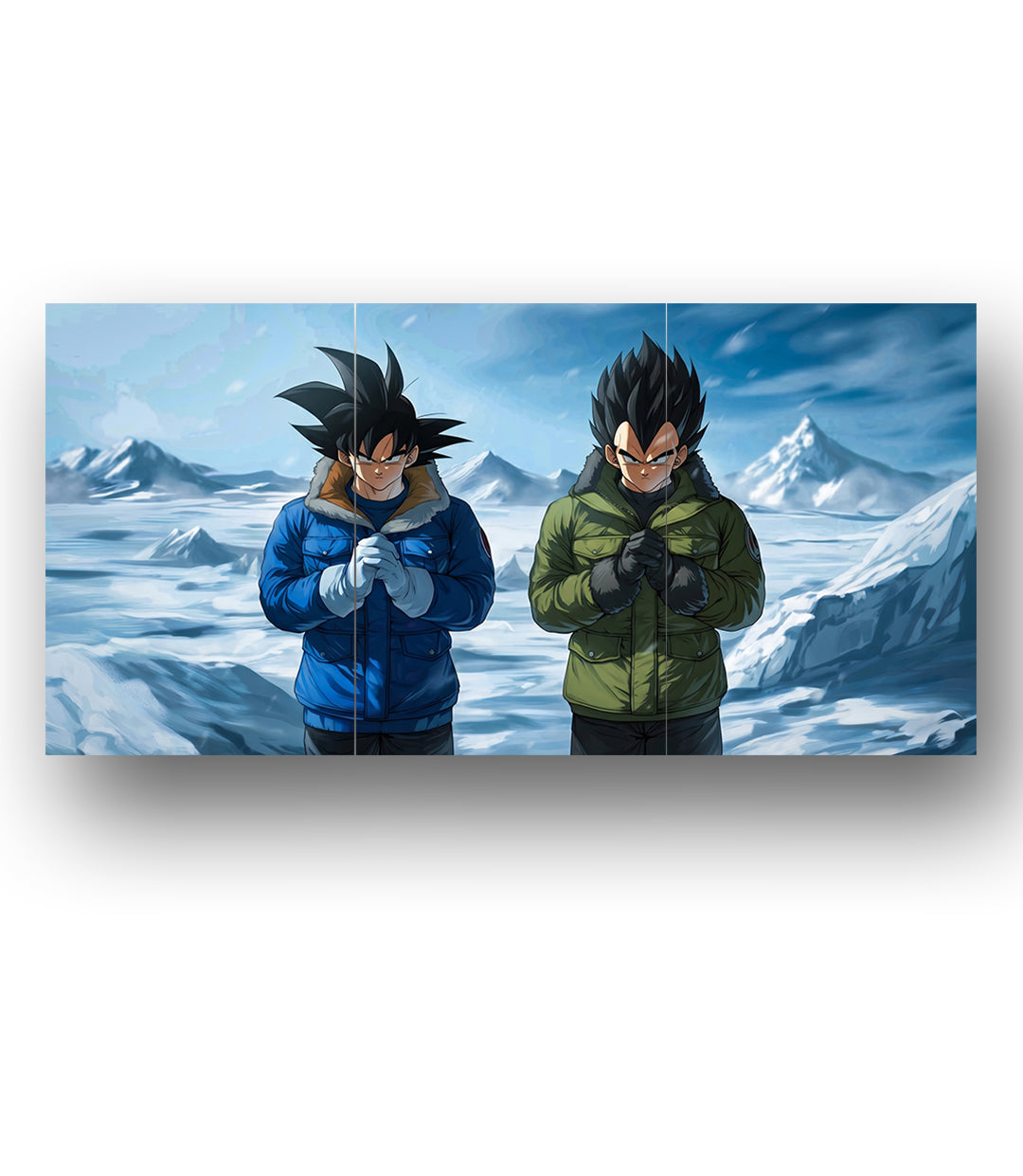 Goku Vegeta Winter Arc | Dragon Ball | 3 Panel Wall Art