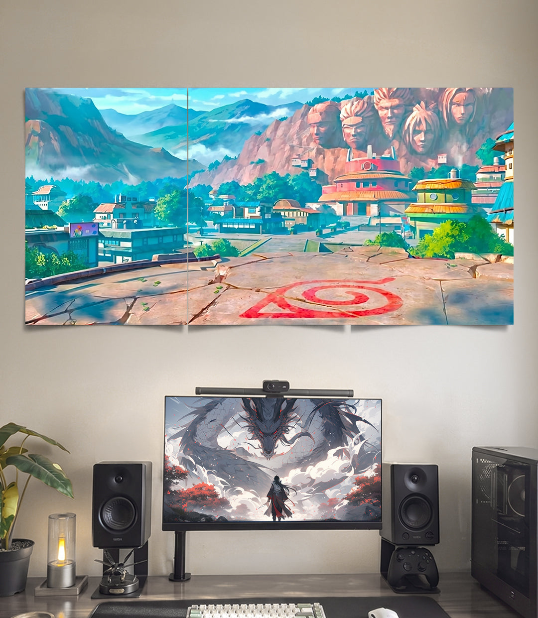 Hidden Leaf Village Konoha | Naruto | 3 Panel Wall Art