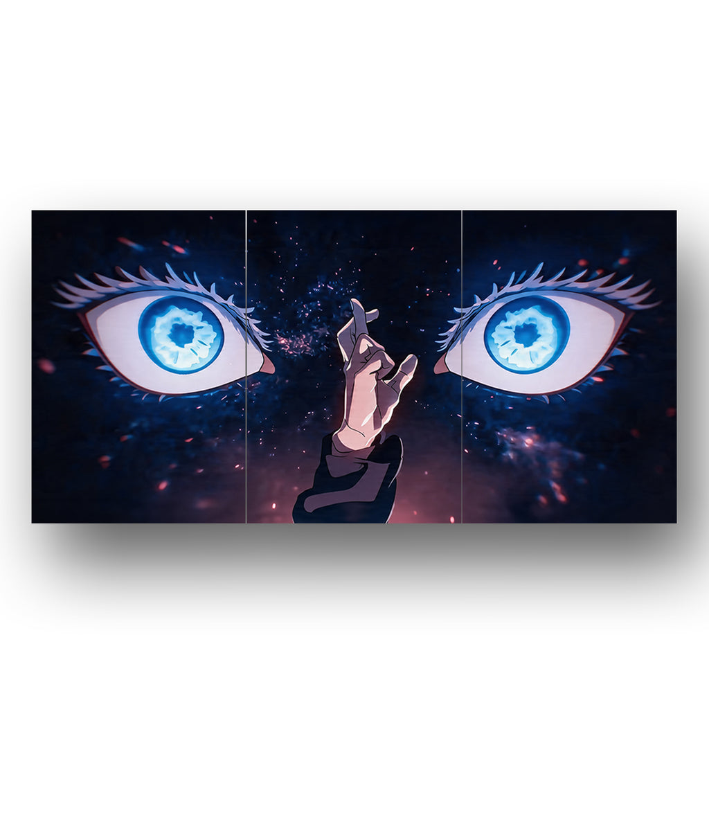 Jujutsu Kaisen Gojo Eyes Limitless Power | 3 Panel Wall Art