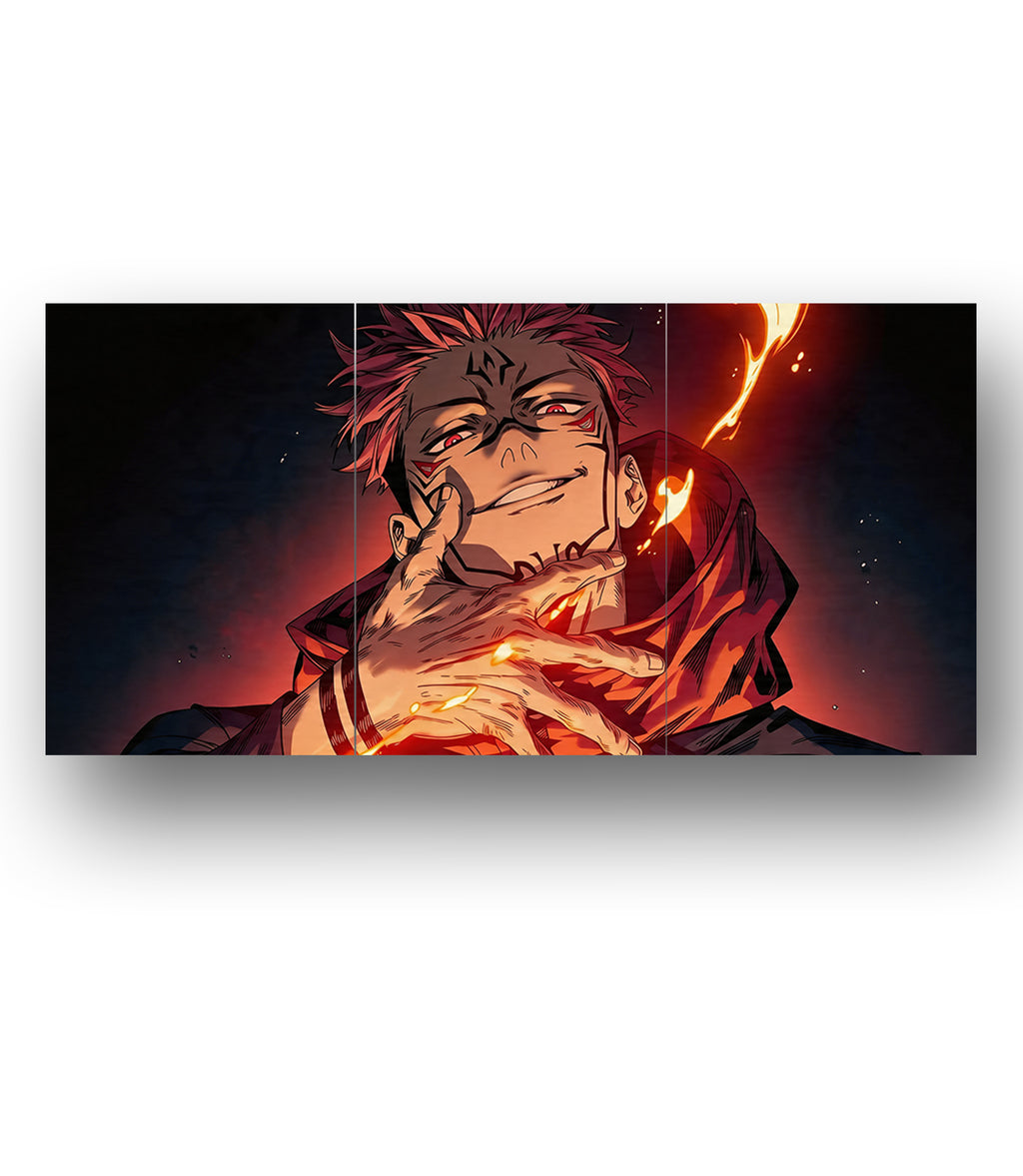 Jujutsu Kaisen Sukuna King of Curses | 3 Panel Wall Art