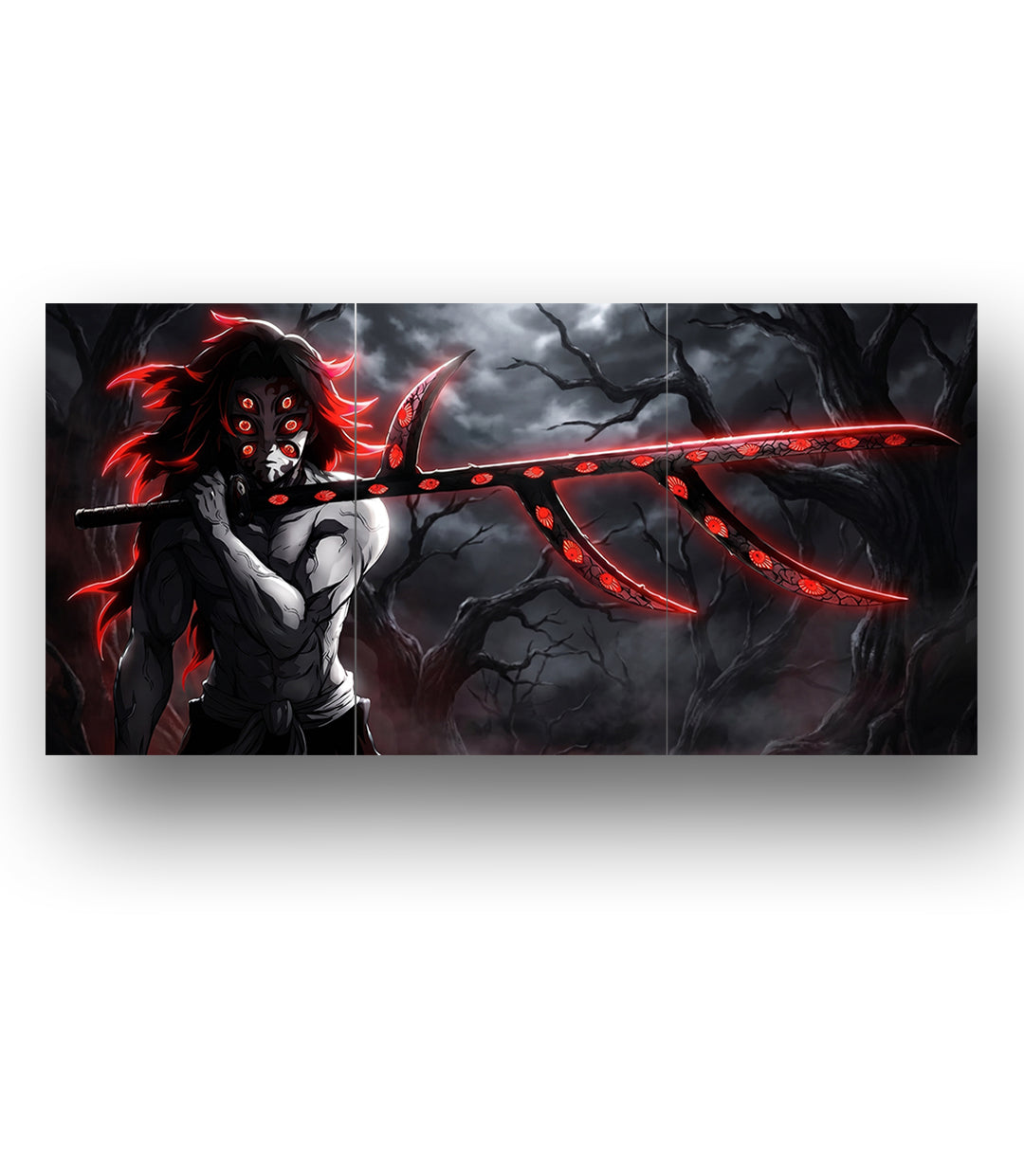 Kokushibo Dark Blade | Demon Slayer | 3 Panel Wall Art