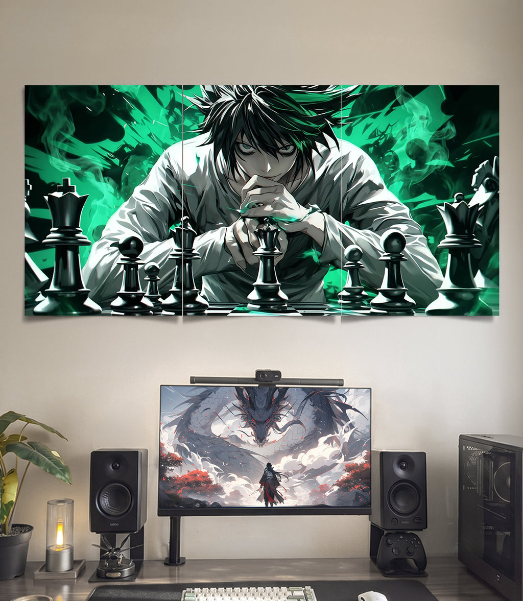 L Lawliet | Death Note | 3 Panel Wall Art