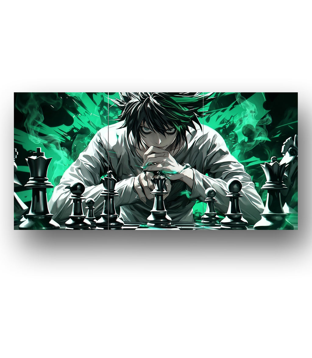 L Lawliet | Death Note | 3 Panel Wall Art