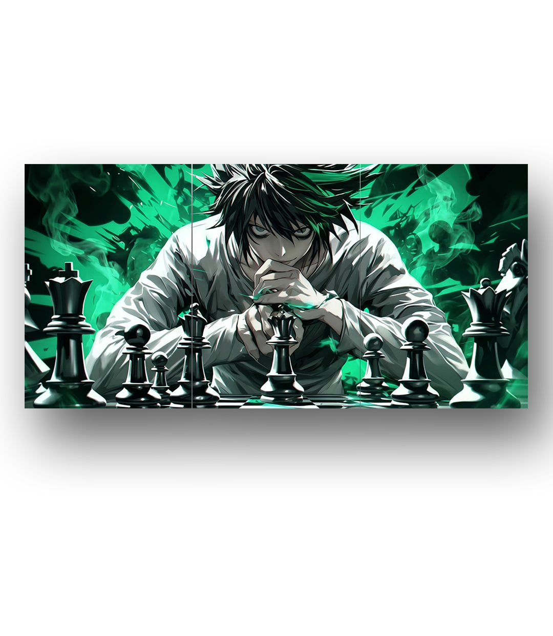 L Lawliet | Death Note | 3 Panel Wall Art