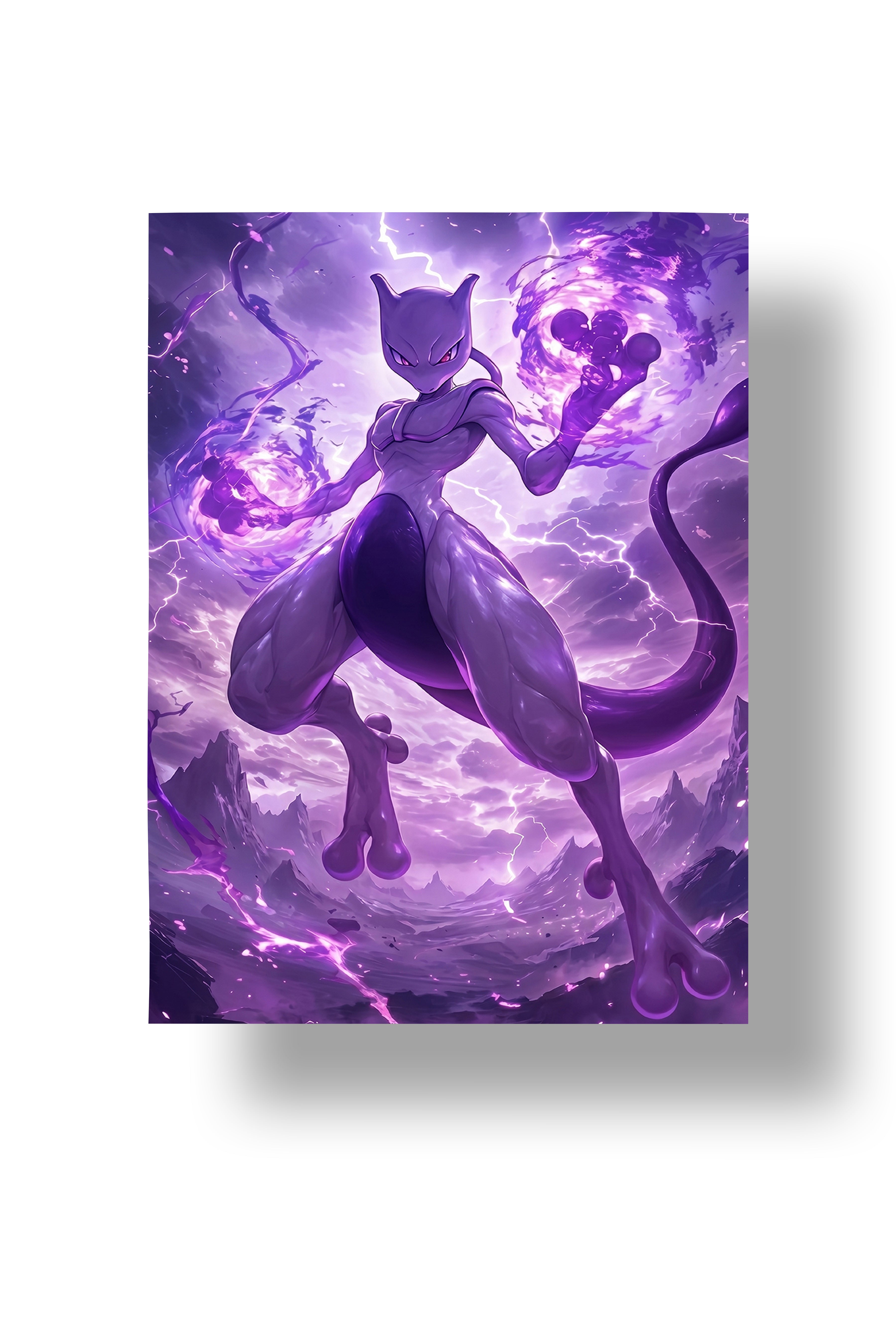 Mewtwo Psychic Storm | Pokemon | Anime Wall Art
