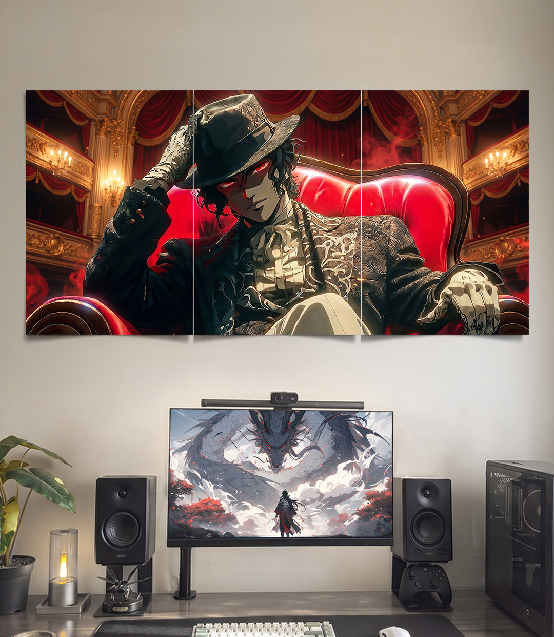 Muzan Kibutsuji Throne | Demon Slayer | 3 Panel Wall Art