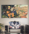 Naruto Sasuke Konoha Rooftop | Naruto | 3 Panel Wall Art