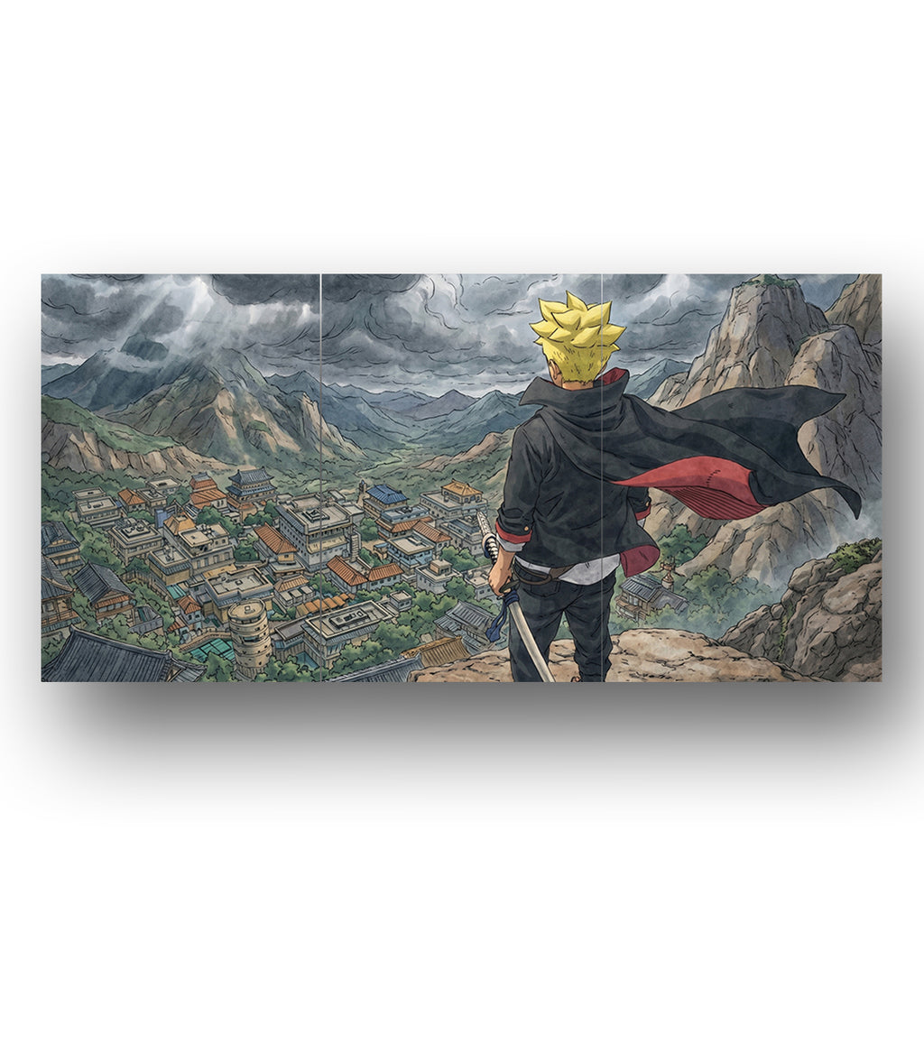 Boruto Storm Konoha View | Boruto | 3 Panel Wall Art