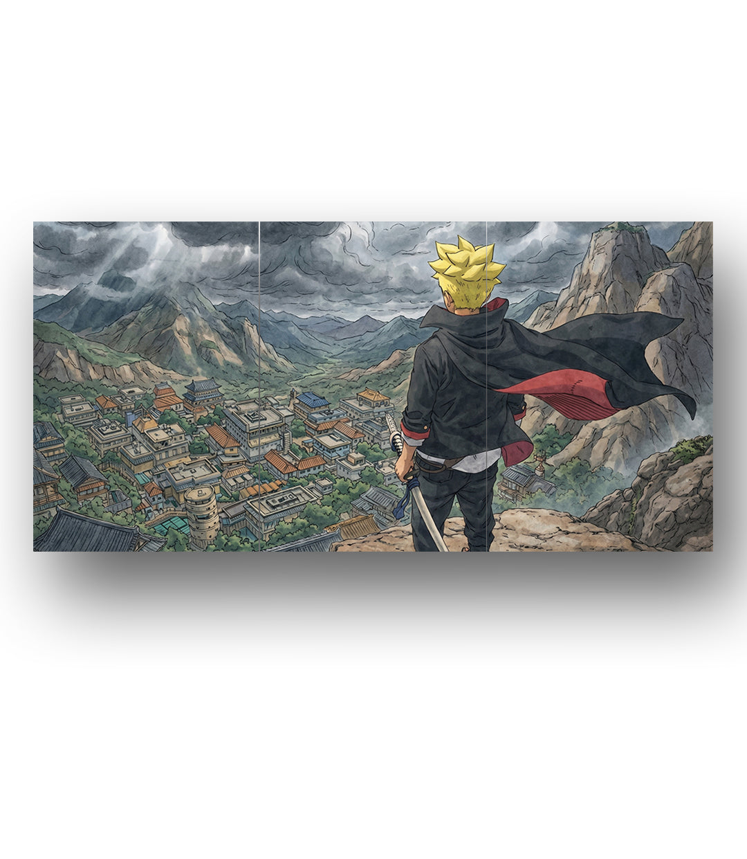 Boruto Storm Konoha View | Boruto | 3 Panel Wall Art