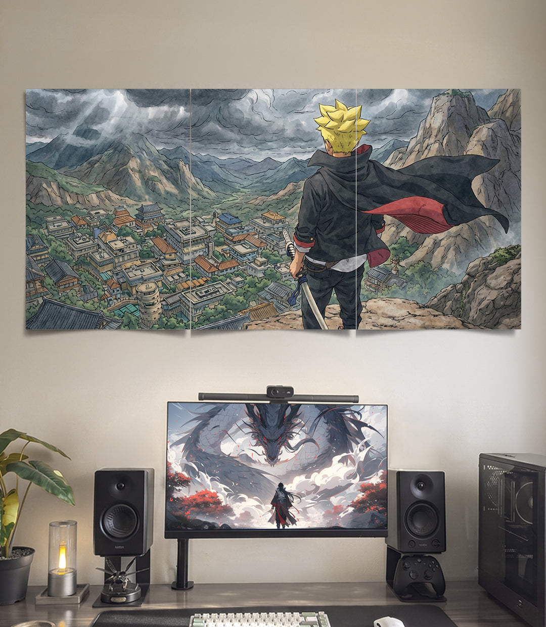 Boruto Storm Konoha View | Boruto | 3 Panel Wall Art
