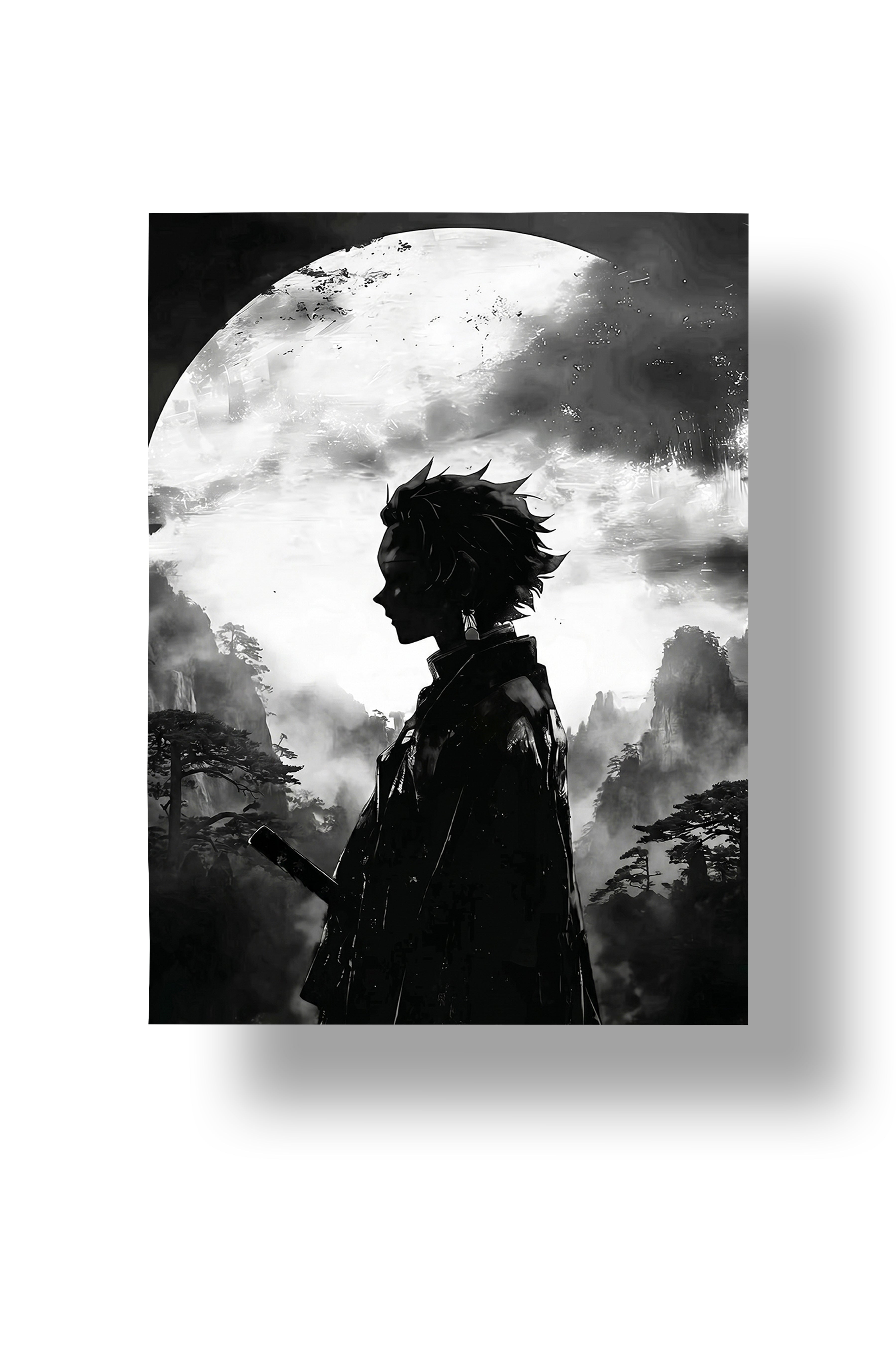 Tanjiro Moonlit Silhouette | Demon Slayer | Anime Wall Art