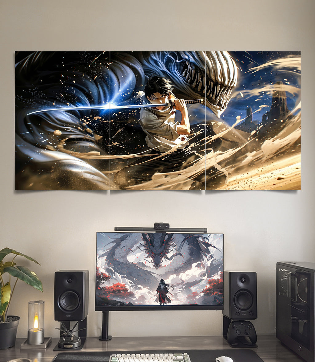 Yuta Okkotsu Curse Spirit | Jujutsu Kaisen | 3 Panel Wall Art